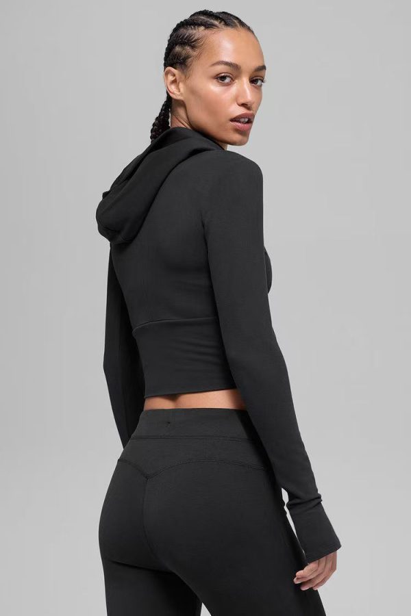 02-247-1.jpg Women's Cropped Zip Hoodie & Flared Pants Set 919b