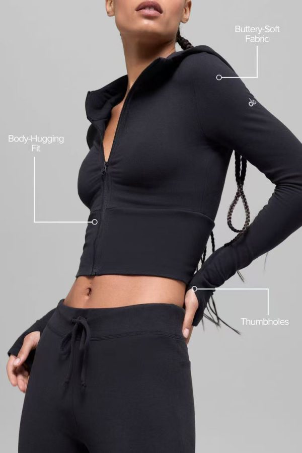 03-237-1.jpg Women's Cropped Zip Hoodie & Flared Pants Set 919b