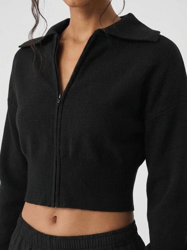 26413XYB-cover-1.jpg Oversized Lapel Knit Zip Cardigan 26413XYB