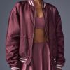 Full Zip Varsity Bomber Jacket 910a